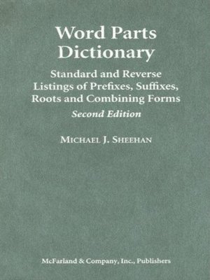 cover image of Word Parts Dictionary